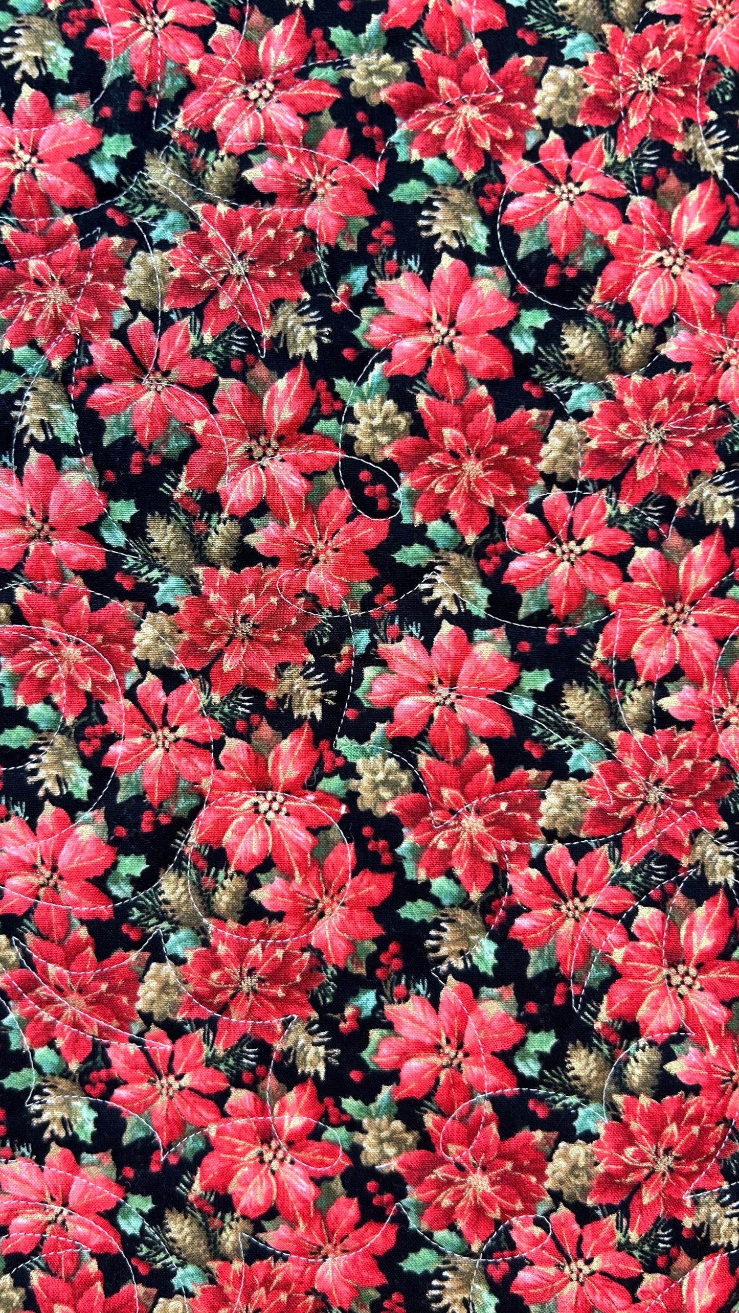 Holiday Poinsettias Quilt (Throw)