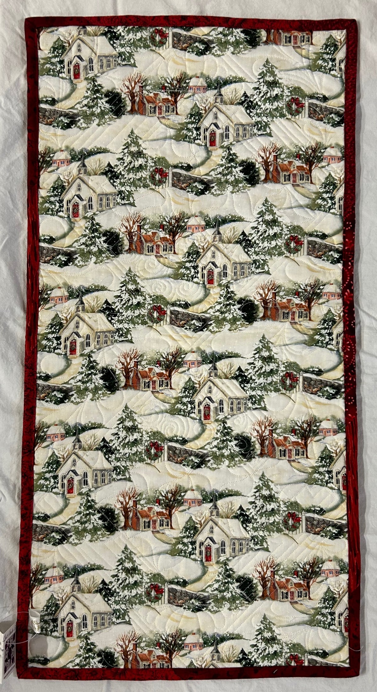 Red Basket Christmas Table Runner