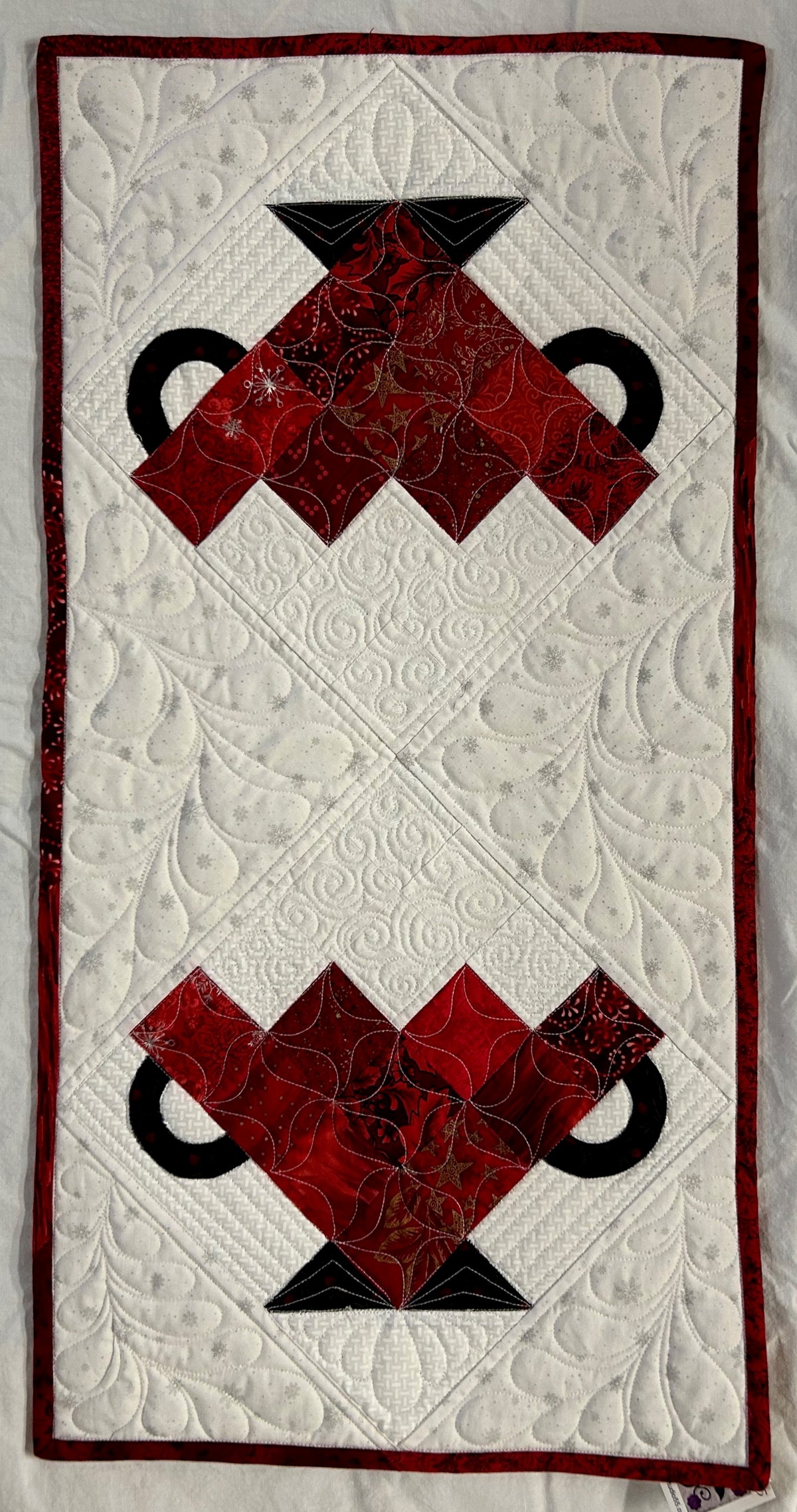Red Basket Christmas Table Runner