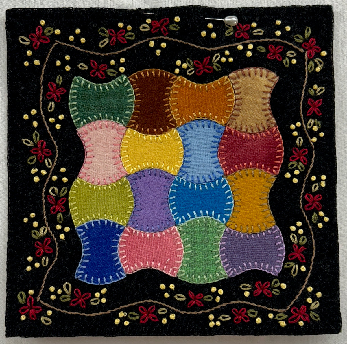 Apple Core Red Penny Rug