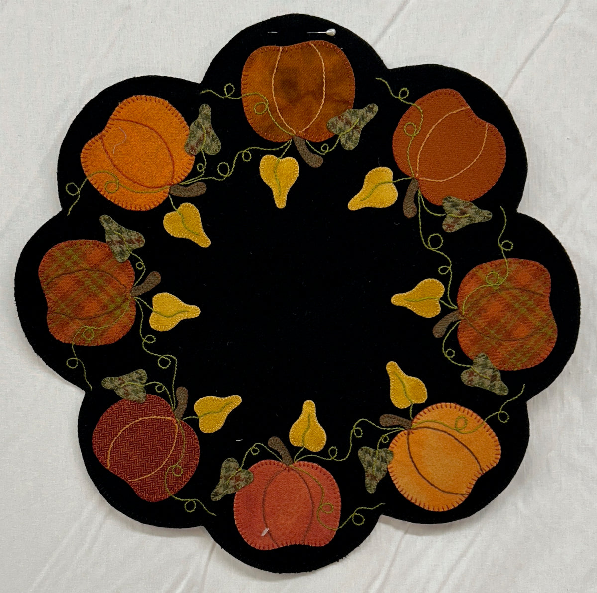Pumpkin Circle Penny Rug