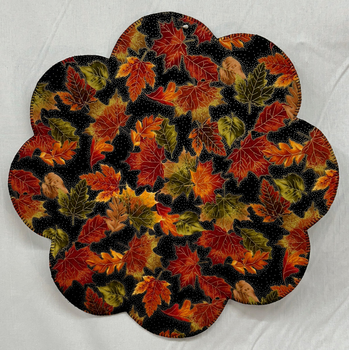 Pumpkin Circle Penny Rug