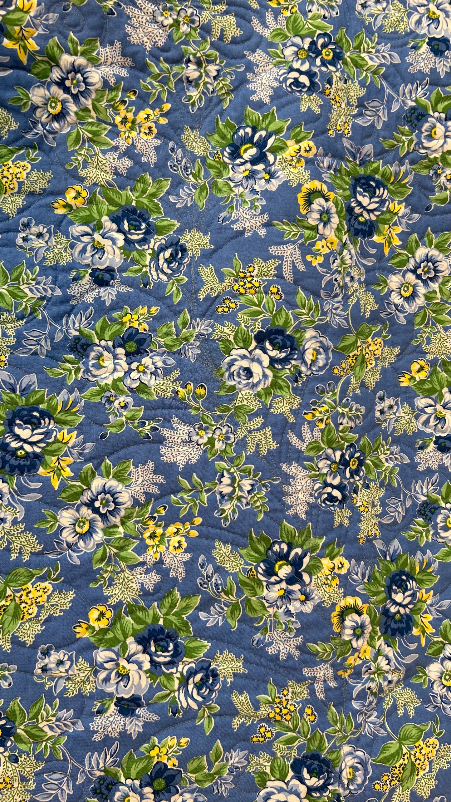 Blue & Yellow Patchwork Quilt (Queen)