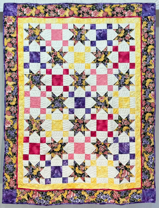 Ohio Star Quilt with Pillow Sham (Twin)