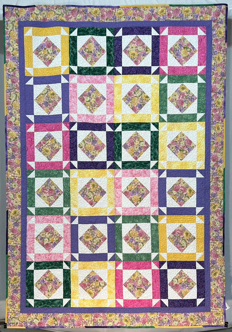 Pink Flowers Quilt (Twin)