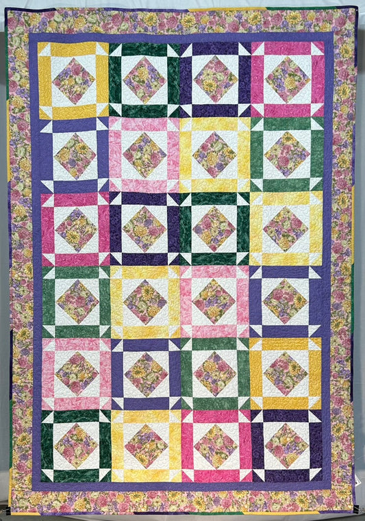 Pink Flowers Quilt (Twin)