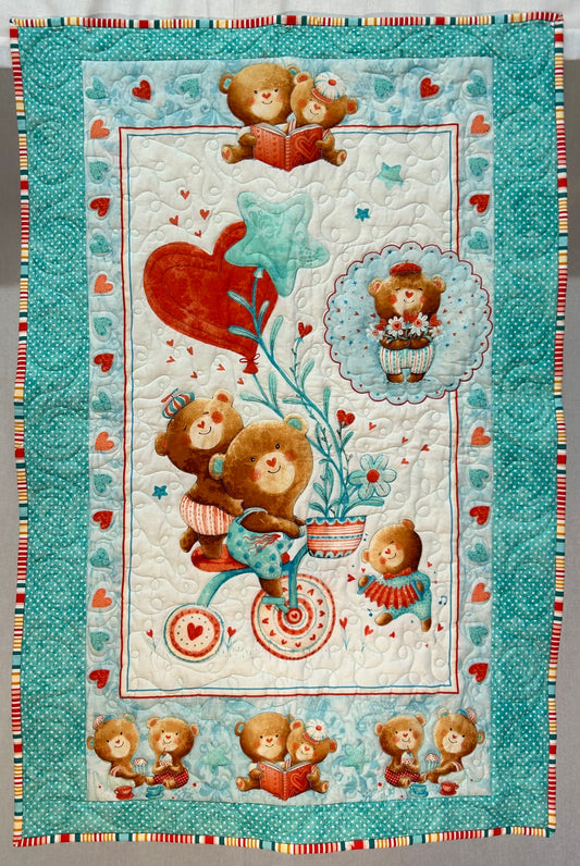 Teddy Bears With Hearts Quilt (Baby)