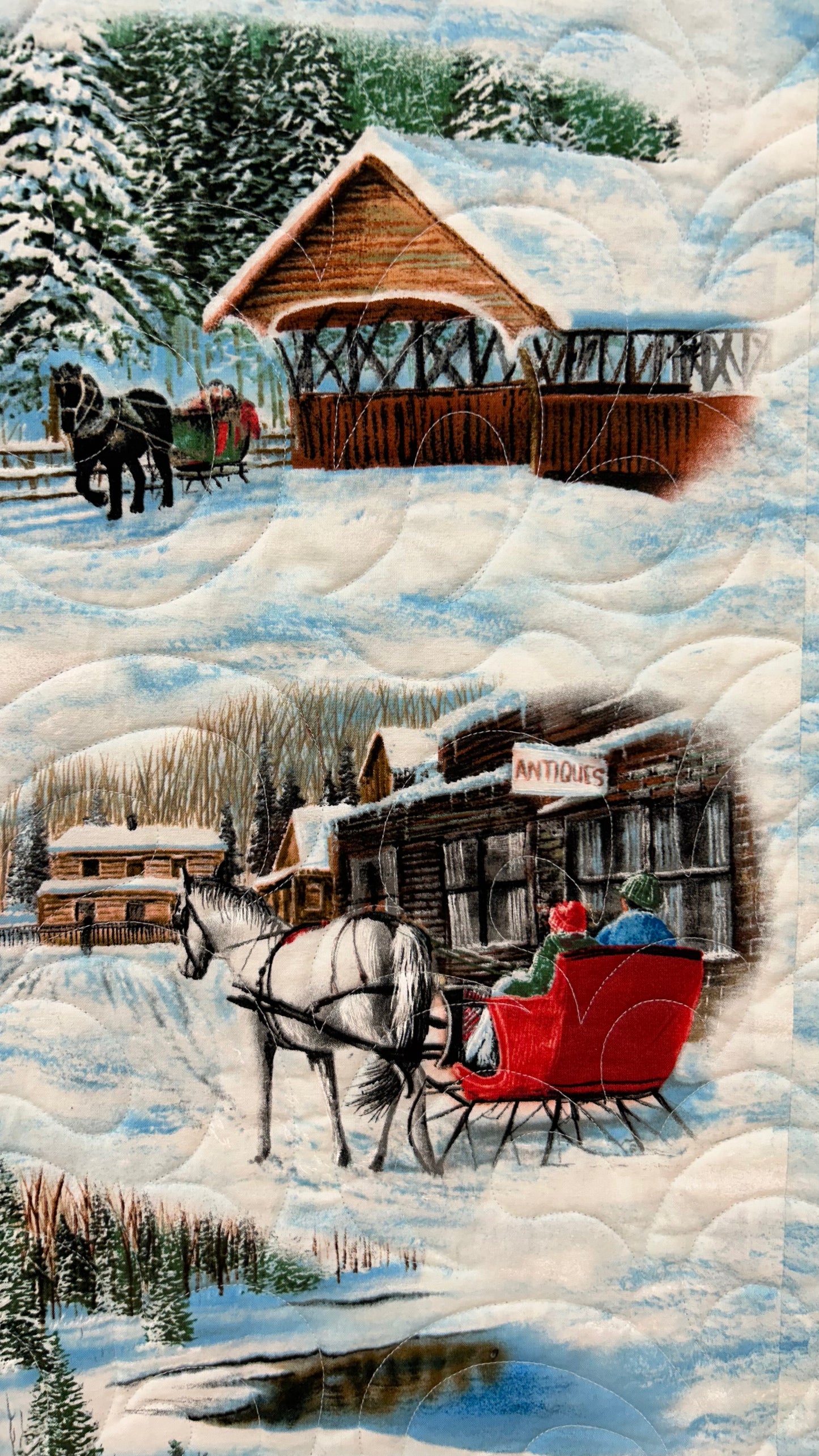 Whirligig Holiday Quilt with Pillow Sleeve (King)