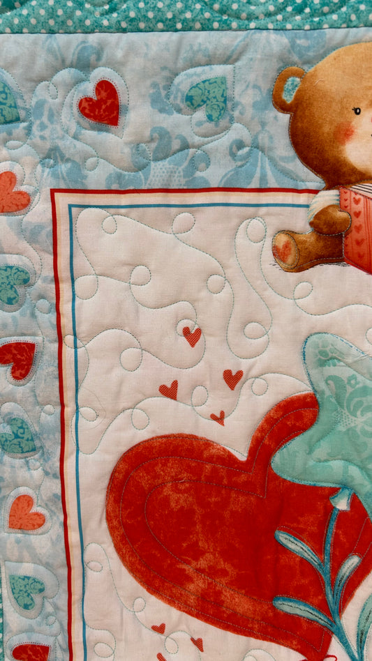 Teddy Bears With Hearts Quilt (Baby)