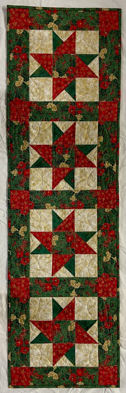 Star Gold Christmas Table Runner