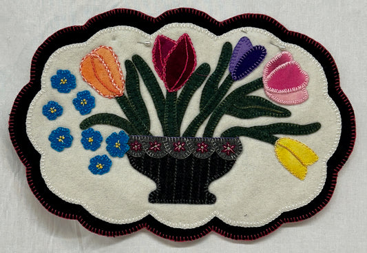 Basket of Tulips Penny Rug