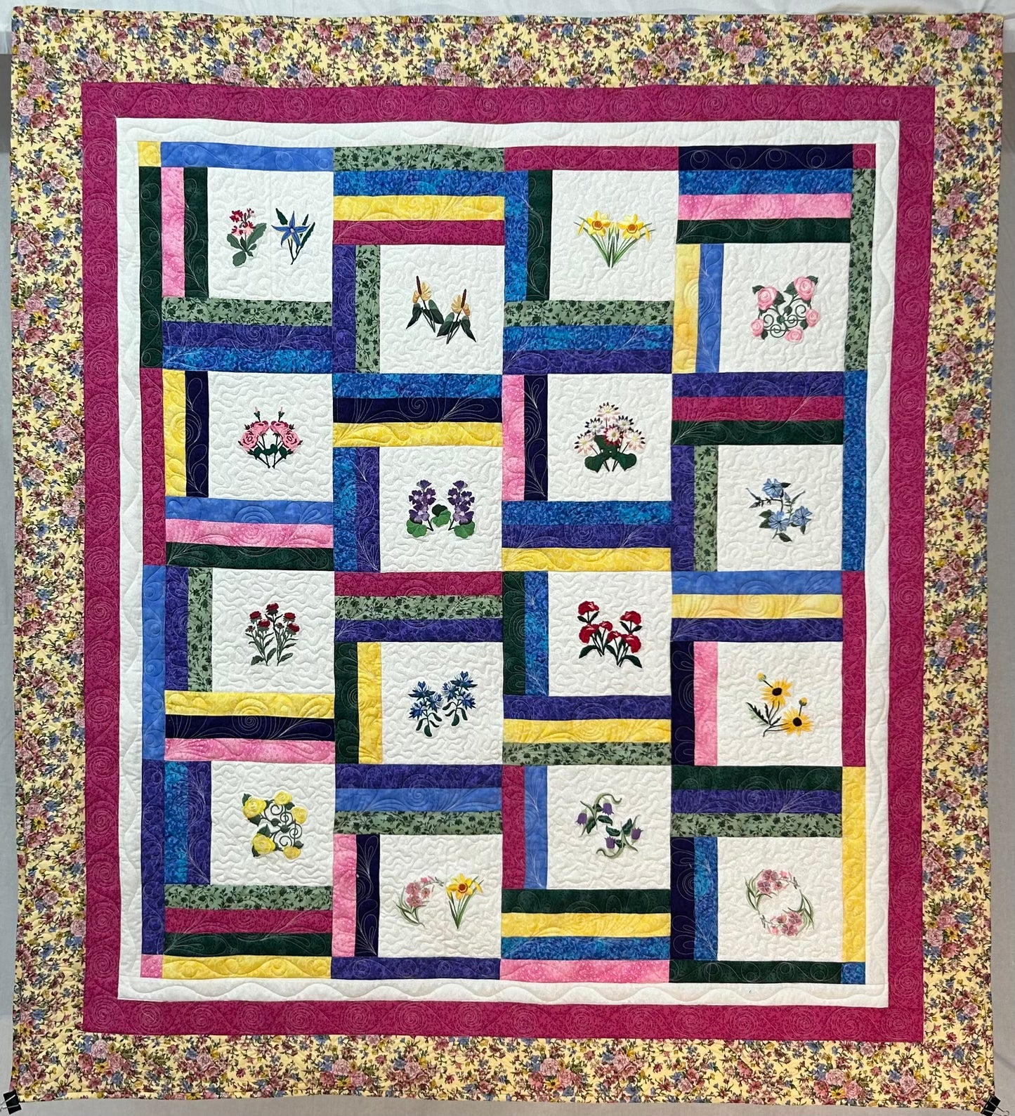 Embroidered Garden Quilt (Twin)